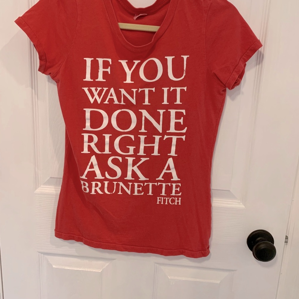 Abercrombie Red Distressed T-shirt size M